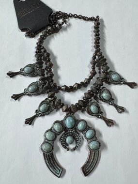 12” adjustable Shyanne White Stone Navajo-Inspired Double Strand Necklace